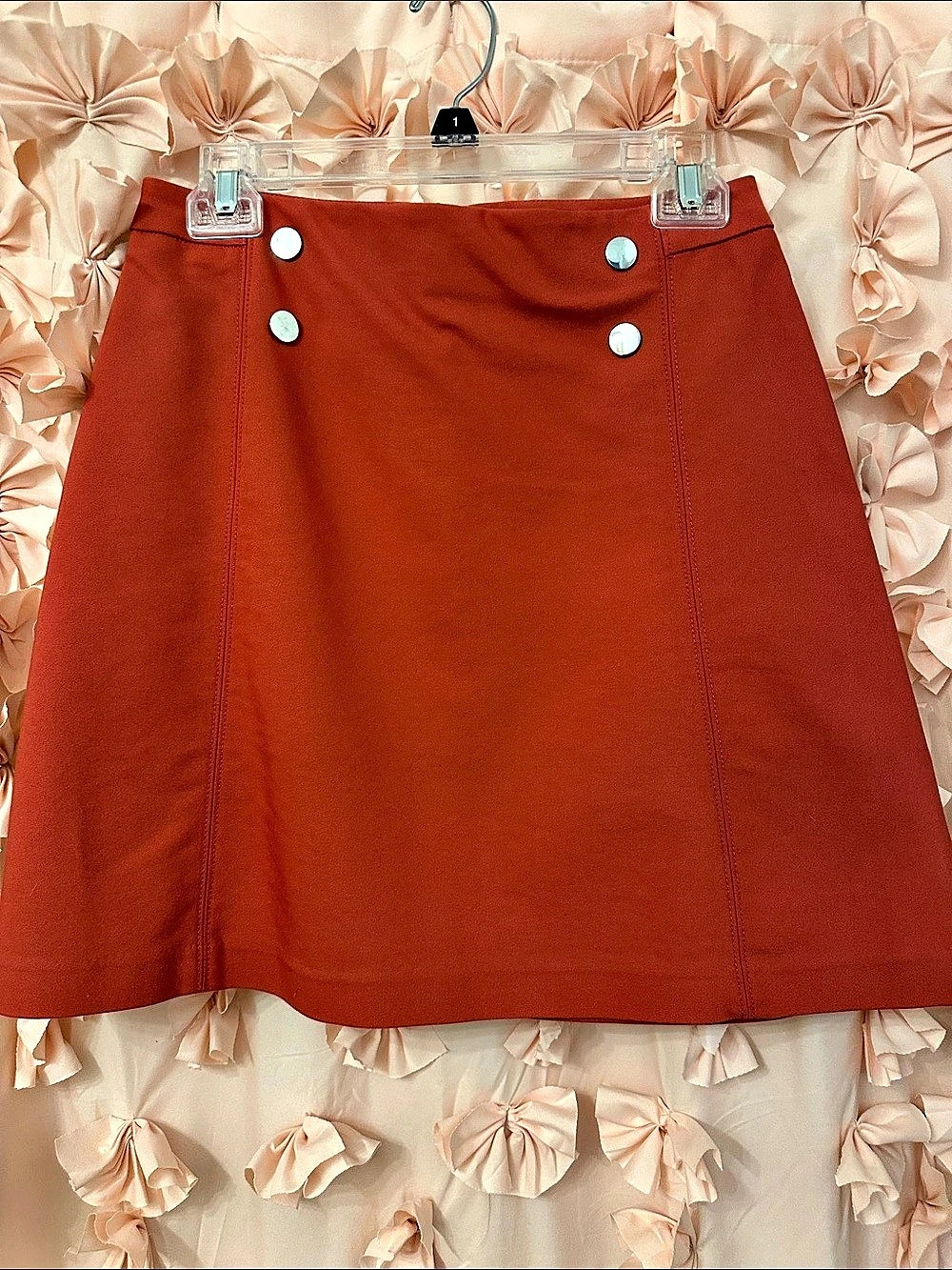 7th Avenue Design Studio Women's A-Line Skirt Orange Red Size 2